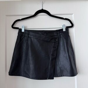 We The Free Black Faux Leather Mini Skirt
